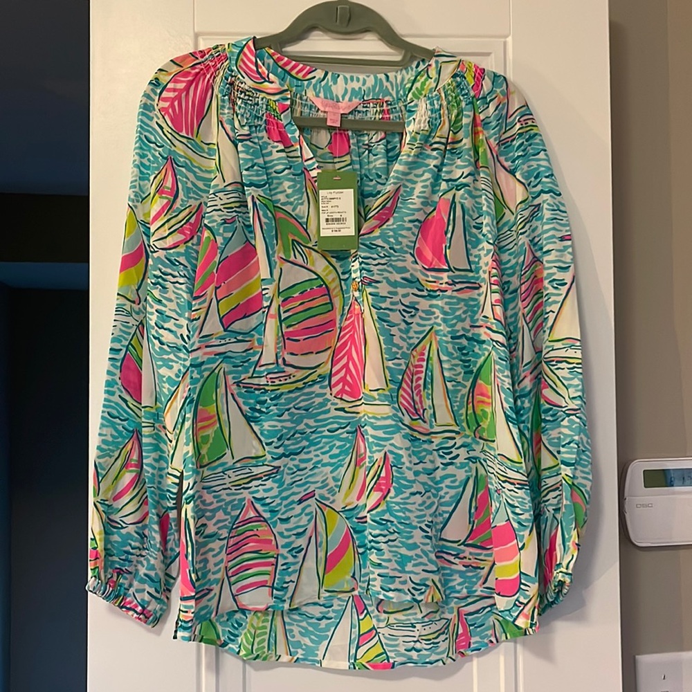 Lilly Pulitzer Elsa Top, NWT, Elsa, Size S, Color You Gotta Regatta Multi